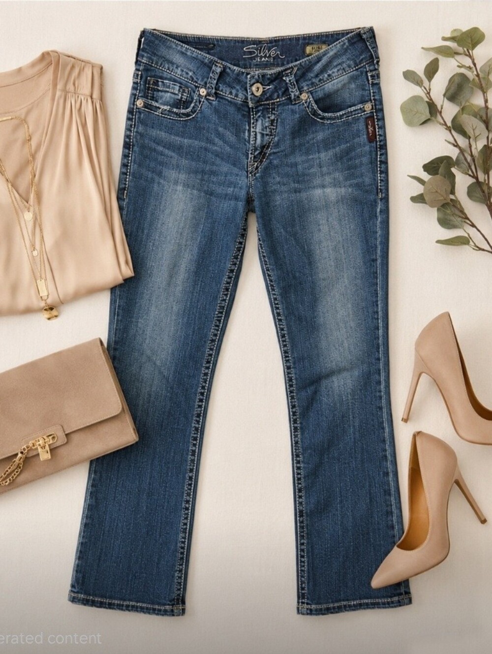 Silver Jeans Co. Medium Wash Cropped Capri Jeans | Distressed Fade | Women's